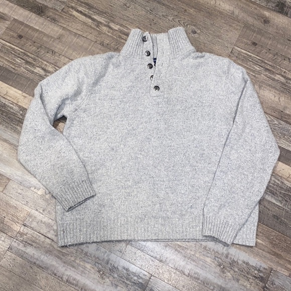 Lands' End Sweaters Lands End Mens Merino Wool Xl Gray Sweater